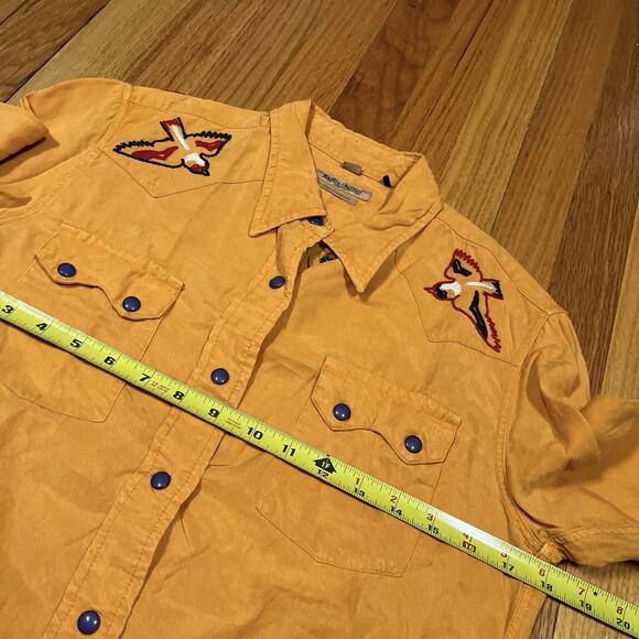 Levis Made & Crafted Sz 1 Small Rockabilly Embroidered Bird Snap Button Shirt - Picture 5 of 11